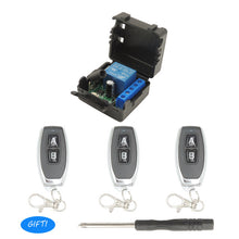 Load image into Gallery viewer, 433Mhz Universal Wireless Remote Switch Control DC 12V 1CH relay Receiver Module 5pieces RF Transmitter Lock Control Room Lights
