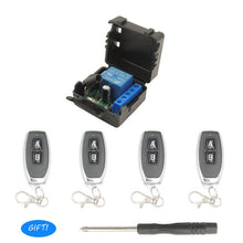 Load image into Gallery viewer, 433Mhz Universal Wireless Remote Switch Control DC 12V 1CH relay Receiver Module 5pieces RF Transmitter Lock Control Room Lights
