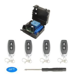 433Mhz Universal Wireless Remote Switch Control DC 12V 1CH relay Receiver Module 5pieces RF Transmitter Lock Control Room Lights
